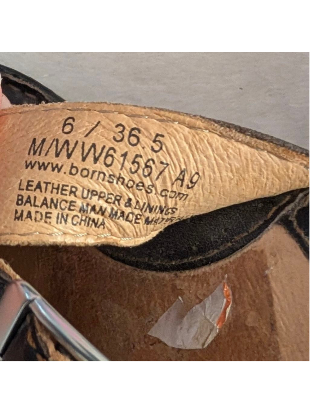 Born Espresso Brown Leather Wedge Sandals Size 6 - Picture 4 of 9